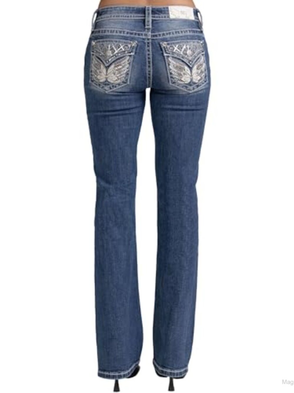 Miss Me Embellished Mid-Rise Bootcut Jeans Embroidered Wings